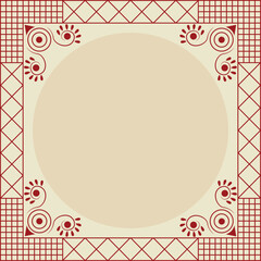 Red Card Design Vintage Art Culture Vector Free Space