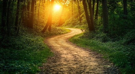 Fototapeta premium Sunlit forest path (22)