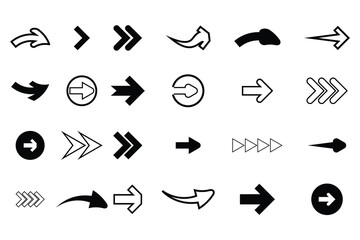 collection of black Arrows set icons. Arrow icon set. Arrow vector. vector illustration.