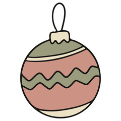 Christmas ball decoration element red and green