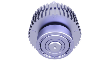 Industrial Stepper Motor Rotor 3D Model. Synchronous Stepping Motor Rotor Part. 3D rendering isolated on white background. Ideal for educational, engineering and industrial design.