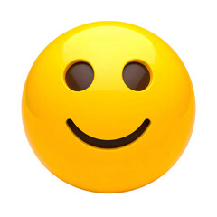 Fototapeta premium A glossy yellow 3D emoji with smiling face against a black background