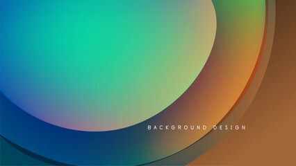 Abstract gradient shapes blend, creating dynamic visual flow. Blue, teal, orange hues dominate dark background. Smooth curves define composition.