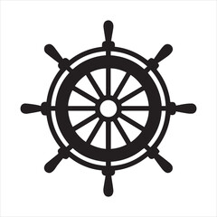 ship rudder or wheel silhouette vector illustration © Sonda