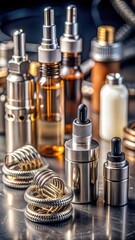 Close-up of steel coils in various sizes and shapes on a work surface