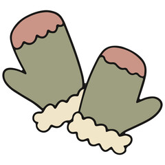mitten of winter and christmas element