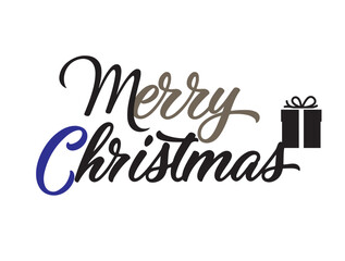 Christmas gift box icon in silhouette with gift box.