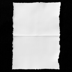 Torn deckle edge paper with center crease