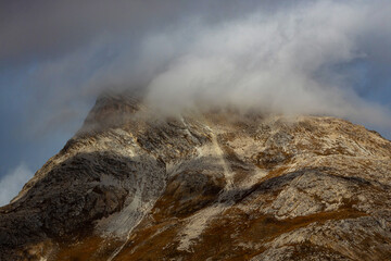 clouds and mountains sun background