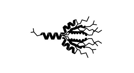 Molecular structure diagram isolated on white background