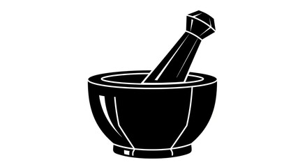 Mortar and pestle icon illustration
