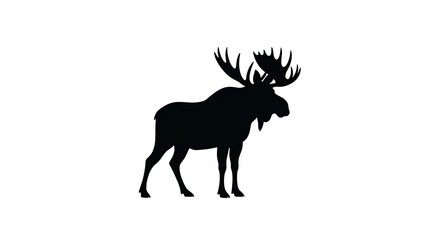 Moose silhouette illustration isolated on white background