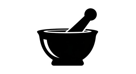 Mortar and pestle illustration black and white
