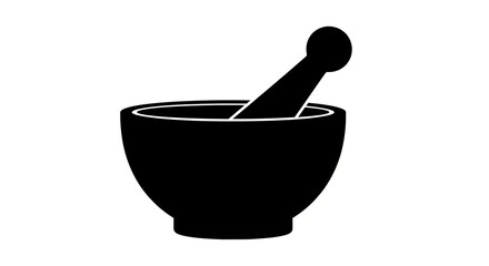 Mortar and pestle silhouette illustration
