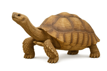 Obraz premium Tortoise with a prominent shell standing and looking up, representing wildlife, nature, and the concept of a long life