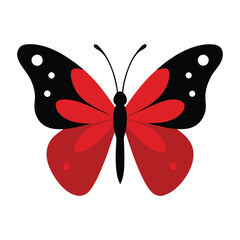 Vector Icon of Colorful Butterfly, Flat Design Styles on White Background.