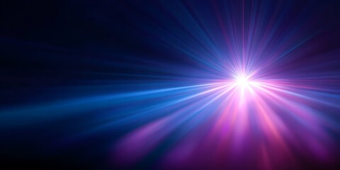 Abstract bright light source vibrant blue purple pink hues dark background
