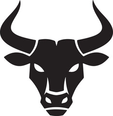 Bull Head Logo Design Aggressive Ox or Taurus Zodiac Vector