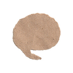Isolated Vintage Brown Kraft Paper Thought Bubble with Rough Torn Edges – Rustic Design Element.
