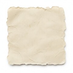 Obraz premium Textured aged paper with torn edges isolated on white background a subtle artistic background element