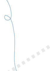 上向きのループを描く線と空間的な点の抽象モチーフ背景