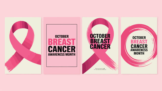 Collection of Pink Breast Cancer Awareness Ribbon Designs for October support