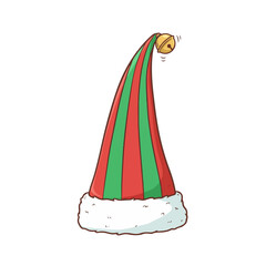 Festive elf hat with jingle bell perfect for holiday fun and celebrations