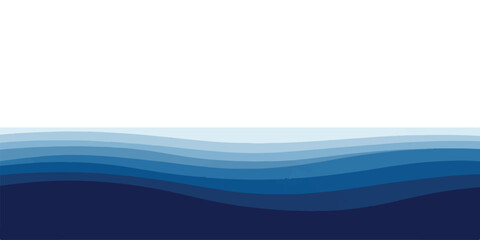 Naklejka premium Abstract blue wave background layered wavy pattern in different shades vector illustration for graphic design