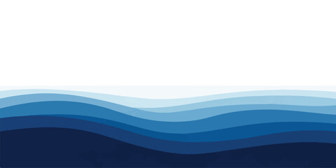 Abstract blue wave background layered paper cut style vector illustration for graphic design and web presentation