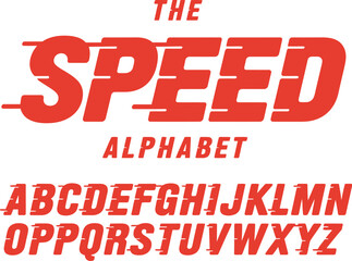 Dynamic Alphabet Collection Featuring Speed-Themed Letters for Creative Projects