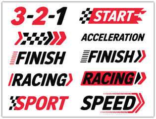 Racing Start and Finish Line Sport Speed Acceleration Signs