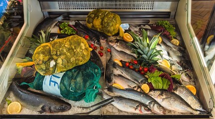 Portoferraio, Elba, Toscana, Italy, Europe - 26 September 2025, fish market in the market