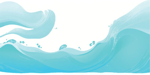 Fototapeta premium Abstract water wave illustration light blue vector design element isolated on white background