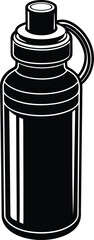 Hydration water bottle icon, realistic, high-resolution.