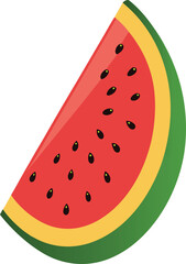 Juicy watermelon slice with seeds.