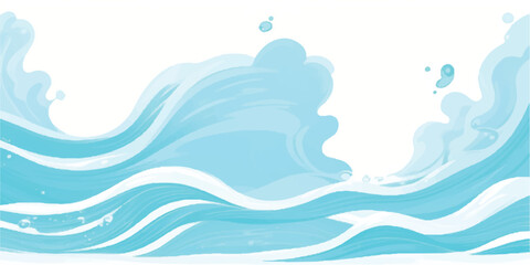 Stylized blue water waves illustration flowing vector background design perfect for summer themes and aquatic concepts © The Alpha