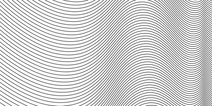 Horizontal line pattern. From thin line to thick. Parallel stripe. Black streak on white background. Straight gradation stripes. Abstract geometric patern.
