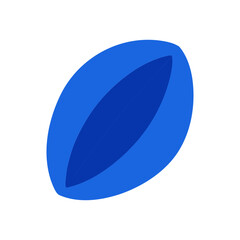 Blue oval design on transparent background