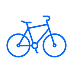 Obraz premium Outline blue bike on transparent background