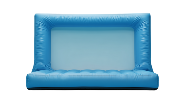 Inflatable seating in bright blue color suitable for outdoor events and relaxation areas during sunny days Generative AI