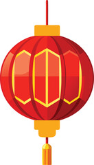 Obraz premium red chinese new year lantern glowing soft vector design.