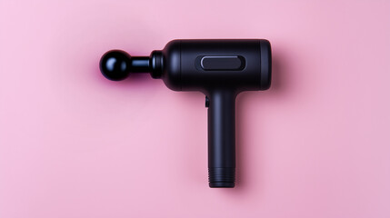 Massage gun for muscle relaxation and pain relief on a pink background Generative AI