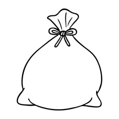 Tiempo de Navidad. Bolsa de regalos de Santa Claus con líneas para su uso en tarjetas y felicitaciones