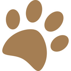 Brown Paw Print Graphic With Transparent Background And White Backdrop Illustrating Animal Loyalty And Pet Care Themes