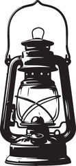 Vintage Oil Lantern Silhouette – Gothic Halloween Icon for Rustic, Spooky, and Decorative Design