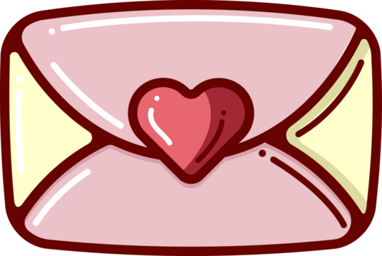 Love Letter Heart Envelope Icon - Romantic Message
