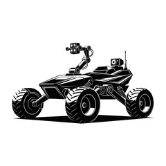Obraz premium Futuristic Lunar Rover Silhouette for Space Exploration and Innovation