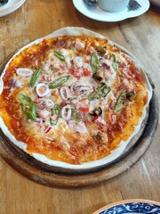 Thin Crust Seafood Pizza