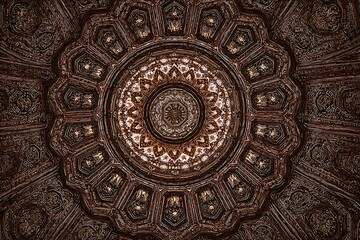 Naklejka premium Ornamental Pattern Circle Shape Artistic Design Surface Art Detail Texture Backdrop