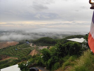Aerial view of morning mist